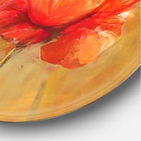 Designart 'virágzó szüreti pipacsok i' hagyományos körfém fali művészet - 23 -as lemez