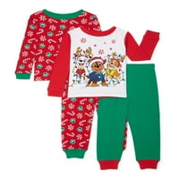 Paw Patrol Christmas Holiday kisgyermek fiúk hosszú ujjú, fitt pamut pizsama készlet, darab