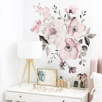 Heiheiup Akvarell Rózsaszín Virágok És Levelek Játszik Hálószoba Nappali Tornác Otthoni Fali Dekoráció Fali Matrica