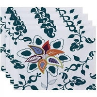 Egyszerűen Daisy 18 14 Paisley Pop Floral Print Placemats, 4 -es készlet