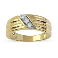 Imperial 10K sárga arany 1 10ct tw gyémánt három kő ferde sor férfi gyűrű