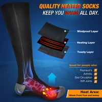 Fűtött zokni Férfiaknak Nők, elektromos újratölthető akkumulátor fűtés zokni mosható lábmelegítő termikus zokni teljes