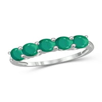 JewelersClub smaragd gyűrű születési kövek ékszerek - 1. karátos smaragd 0. ezüst gyűrűs ékszerek - drágakő gyűrűk