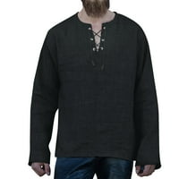 Férfi ingek Férfi őszi és téli szabadidős utazás Pamut vászon Vintage kapucnis húzózsinór póló Hosszú ujjú felső flanel