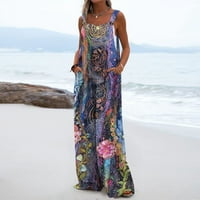 Nyári ruhák nőknek nők tengerparti nyaralás ruhák Tartály ujjatlan ruhák virágos nyomtatott nap ruha Boho ruha zsebek