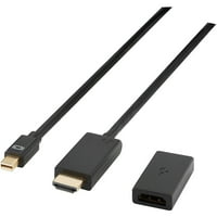 Kane Mini DisplayPort-HDMI kábel csatoló adapterrel, Fekete - 10ft