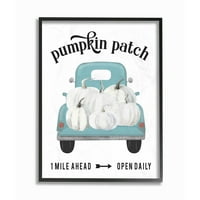 A Stupell Industries Pumpkin Patch Truck Autum őszi őszi szezonális kialakítású fali művészet betűkkel és bélelt