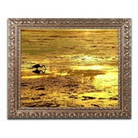 Védjegy Képzőművészet Gold Digger vászon művészet, Beata Czyzowska Young, arany díszes keret