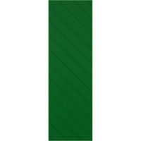 Ekena Millwork 18 W 63 H True Fit PVC Diagonal Slat Modern Style rögzített redőnyök, Viridian Green