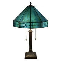 Maeve Tiffany-style 2-könnyű türkiz asztali lámpa