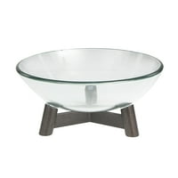 Decmode 16 9 Clear Glass Adaging Bowl bronz kalapácsos Y alakú állványtal, 1 darabból