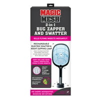 Magic Mesh 2-in-Bug Zapper & Swatter, újratölthető elektromos Swatter & éjszakai Zapping lámpa, fekete