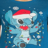 Disney Stitch női juniorok rövid ujjú karácsonyi grafikus póló