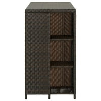 vidaXL bár asztal tároló Rack Barna 47.2x23. 6 x43. 3 Poly Rattan