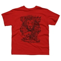 Macskák fiúk piros grafikus póló-Design emberek XL