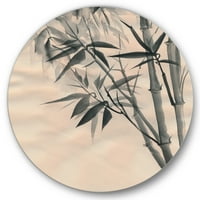 Designart 'Vintage fekete -fehér bambusz i' Hagyományos körfém fali művészet - 11 lemez
