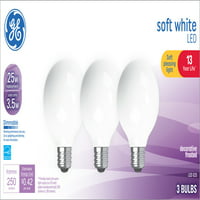 Puha fehér LED földgömb Izzók, Watt Eqv, G izzók, közepes alap, 13yr, 3pk