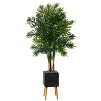 Szinte természetes 70 Areca palm mesterséges fa fekete ültetvényen állványtal