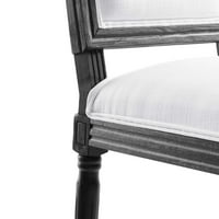 Modway Court Francia Vintage kárpitozott szövet étkező oldalsó szék fekete-fehér