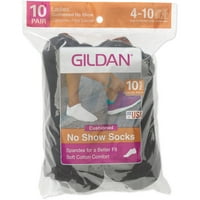 Gildan Női noshow Comfort Toe zokni 10-csomag, fekete
