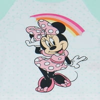 Disney Minnie Mouse Baby és Kisgyermek Girls Snug Fit pamut rövid ujjú pólók és nadrág, 4 darabos pizsama szett, méretek