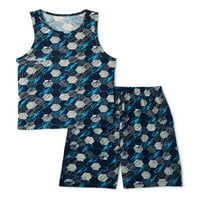 Umbro Boys geometriai nyomtatási tartály felső és rövidnadrág pizsama alváskészlet, 2-darab, 4-14 méret