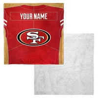 San Francisco 49ers NFL Jersey Személyre szabott Selyem Touch Sherpa dobó takaró, 50 60