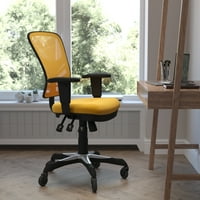Flash bútorok Nicholas Mesh Mid Back Executive szék karokkal, lb, sárga fehér
