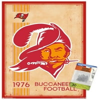 Tampa Bay Buccaneers-Retro logós fali poszter Nyomócsapokkal, 14.725 22.375