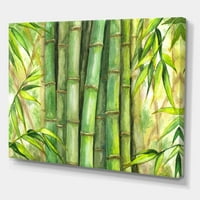 Világos és zöld bambusz szárak festmény vászon művészeti nyomtatás