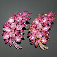 Opolski nők Vintage toll virág alakú strasszos Bross Pin Badge Breastpin a Wedd