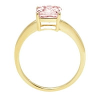 1. ct ragyogó Asscher vágott tiszta szimulált gyémánt 18K sárga arany Pasziánsz gyűrű SZ 3.5