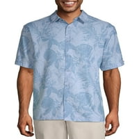 Cafe Luna férfi és nagy férfi rövid ujjú, nyomtatott trópusi szőtt ing
