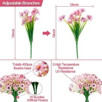 Morttic kötegek selyem virágok tavaszi szabadtéri Művirágok UV-álló hamis növény otthoni kert ablak Bo dekoráció