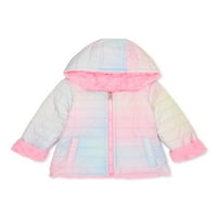 Limited Too Lányok reverzibilis Fau prémes csomagolható kabát, 4-16 méret