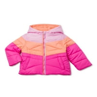 Svájci Alpok kisgyermek lány Colorblock téli dzseki kabát ingyenes ajándékkendővel, szett