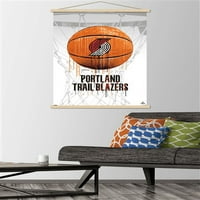 Portland Trail Blazers-csepegtető kosárlabda fali poszter mágneses kerettel, 22.375 34