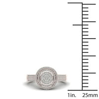 1 3ct tdw gyémánt 10k rózsa arany klaszter eljegyzési gyűrű