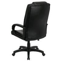 Flash bútorok Jessica magas hátsó fekete LeatherSoft Executive forgatható irodai szék Túlméretezett fejtámlával és