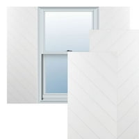 Ekena Millwork 12 W 65 H True Fit PVC átlós slat modern stílusú rögzített redőnyök, fehér