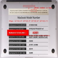 KAISHEK a MacBook Air S esetében . Megjelent modell A2681, műanyag kemény héj tok + fekete billentyűzet fedél, piros
