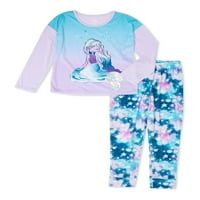 A Wonder Nation lányok exkluzív szuper puha pizsama hosszú ujjú felső és lábgömb alvásméret 4- és plusz