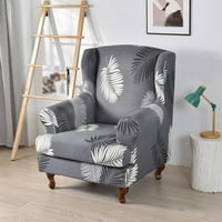 Wingback Chair Slipcover Stretch Wing Chair Cover Csúszásmentes nyomtatott fotel kanapéhuzat Bútorvédő rugalmas aljjal