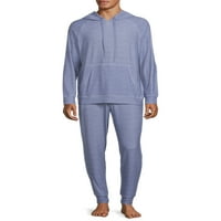 Férfi Raglan kapucnis és kocogó-alváskészlet, S-2XL méretű, férfi pizsama