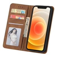 Kompatibilis az iPhone Pro Premium PU bőr pénztárca tokkal, Kártyatartó Kickstand Mágneses Teljes védelemmel Folio