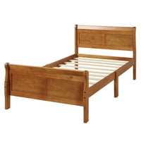 Hommoo fa platform ágy iker ágykeret fejtámla lábtáblával fa léc tartó, tölgy