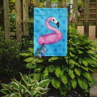 Carolines Treasures BB8256GF flamingó úszó Kék Polkadot zászló kert mérete kicsi, többszínű