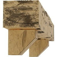 Ekena Millwork 4 H 8 D 60 W Pecky Cypress Fau Wood kandalló kandalló készlet Ashford Corbels -szel, természetes fenyő