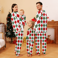 Naughty Christmas Family Matching Pizsama, Xmas Family Pjs Megfelelő Készletek-Piros És Zöld Kockás Minta És Zöld Szörny