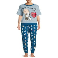 Peanuts Női Snoopy pizsama szett, 2 részes